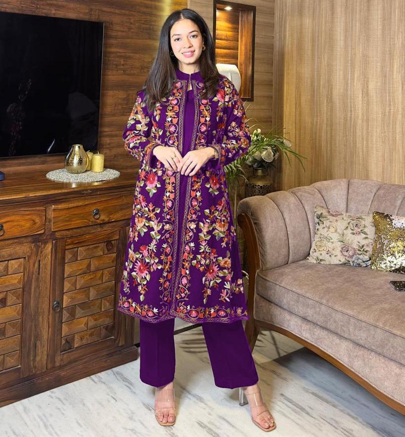 Stylish 3 Pcs Women's Stitched Embroidered Suit – Evening Wear
